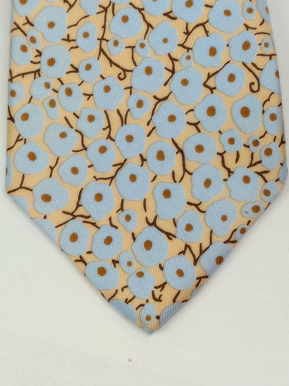 Ruhlmann Cedric Brochier Edition Necktie 100% Silk Made in France yellow Floral